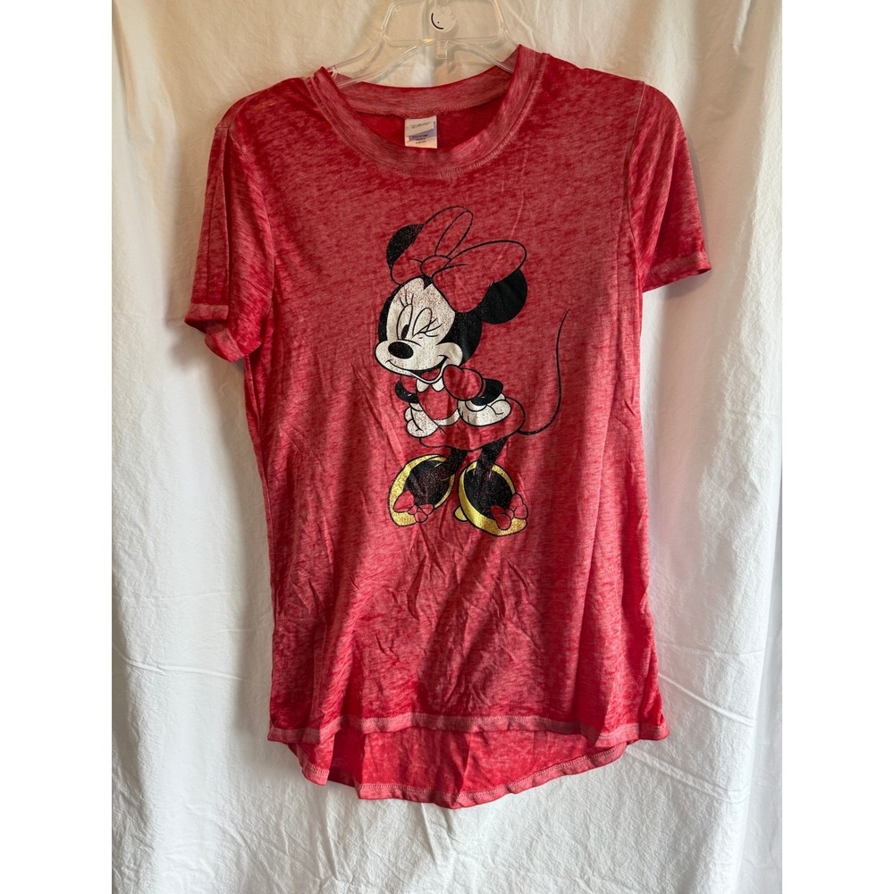 Disney Minnie Mouse Red Burnout Graphic T-Shirt Womens Small
